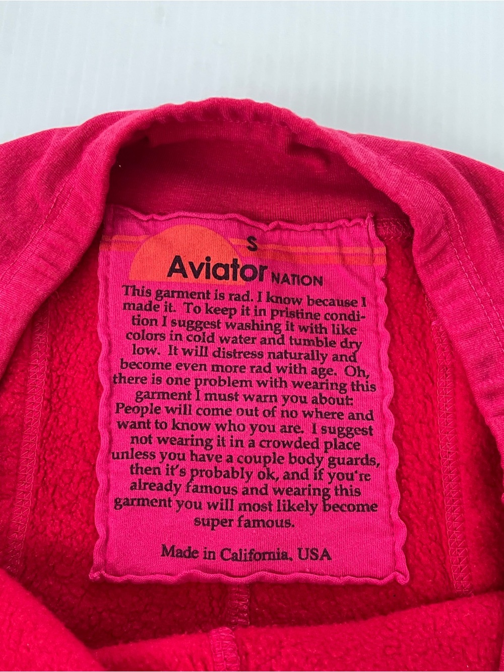 Aviator Nation Moto Drawstring Joggers Dark Pink Size Small - Picture 4 of 10